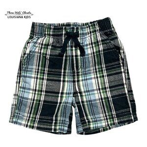 Gymboree 12-18m Navy & Green Plaid Shorts